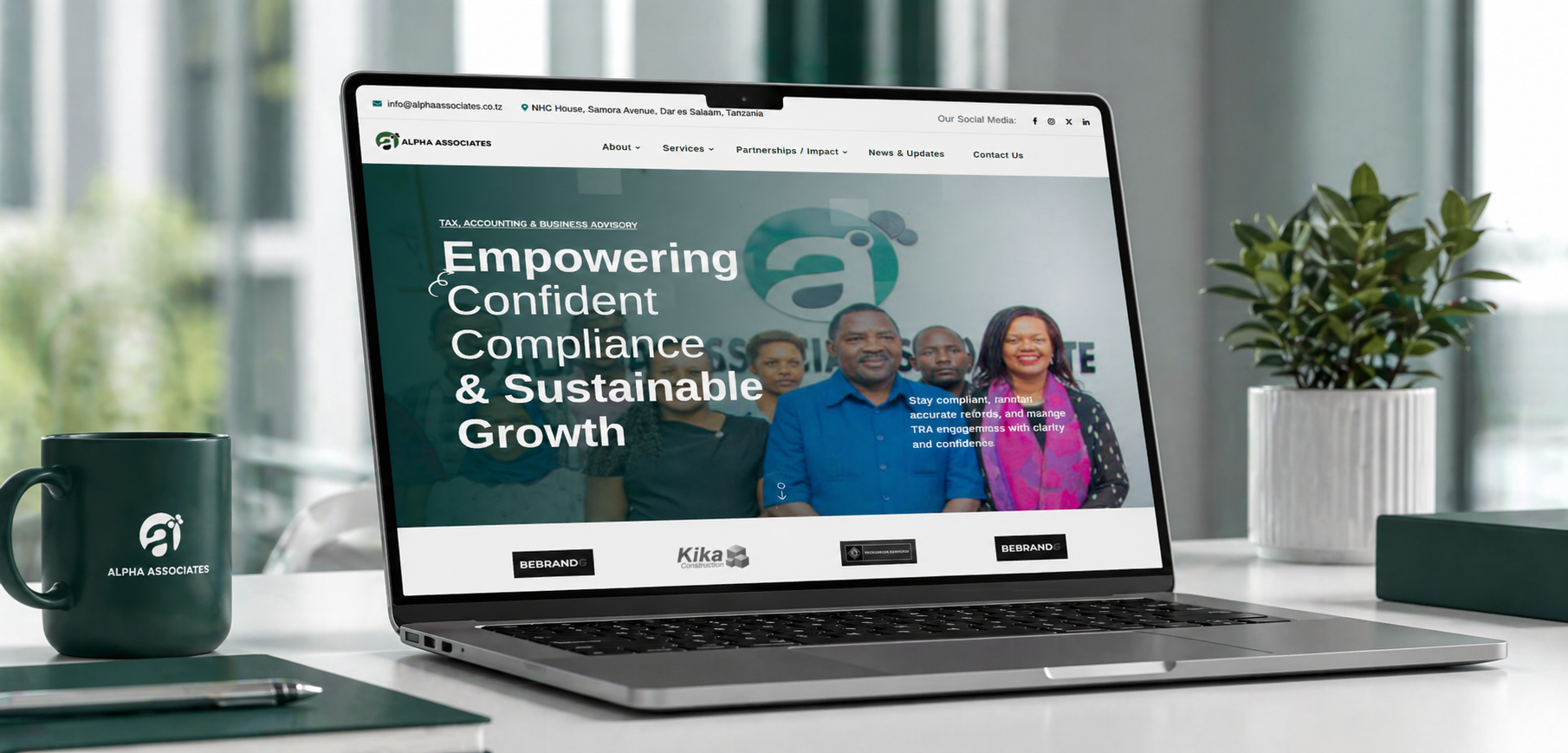 Bebrandg project Alpha Associates professional services website homepage preview