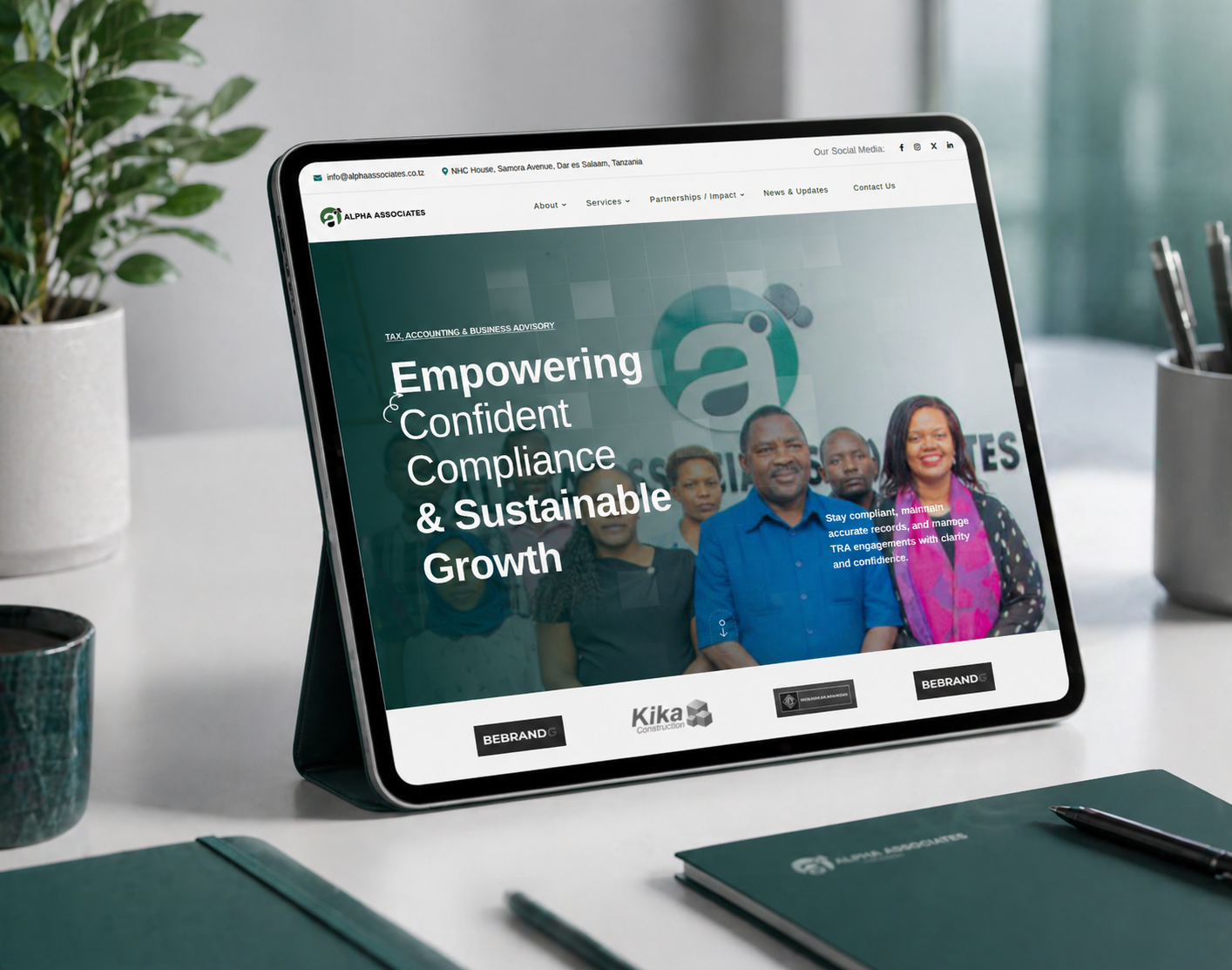 Bebrandg project Alpha Associates service page layout