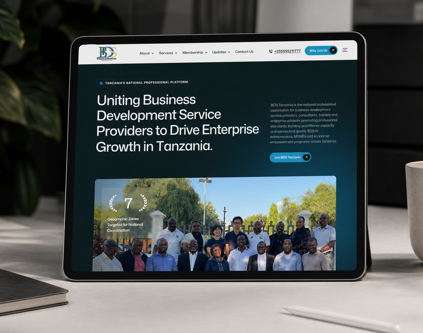 Bebrandg project BDS Tanzania website section design