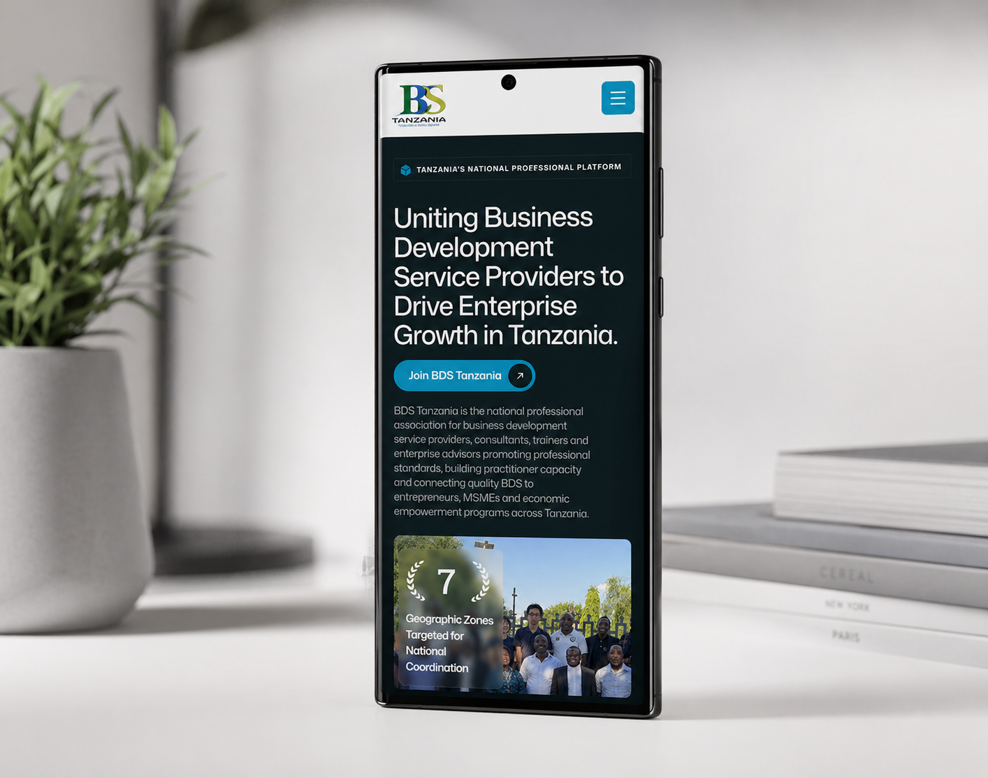Bebrandg project BDS Tanzania website content layout