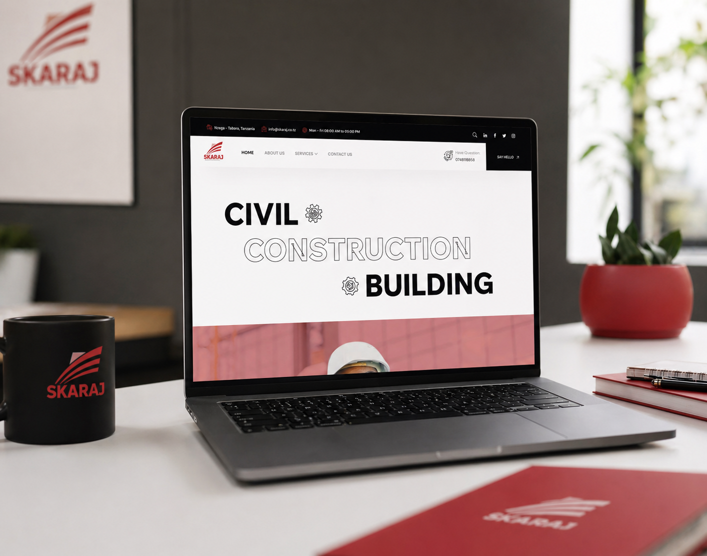 Bebrandg project Skaraj construction website homepage preview