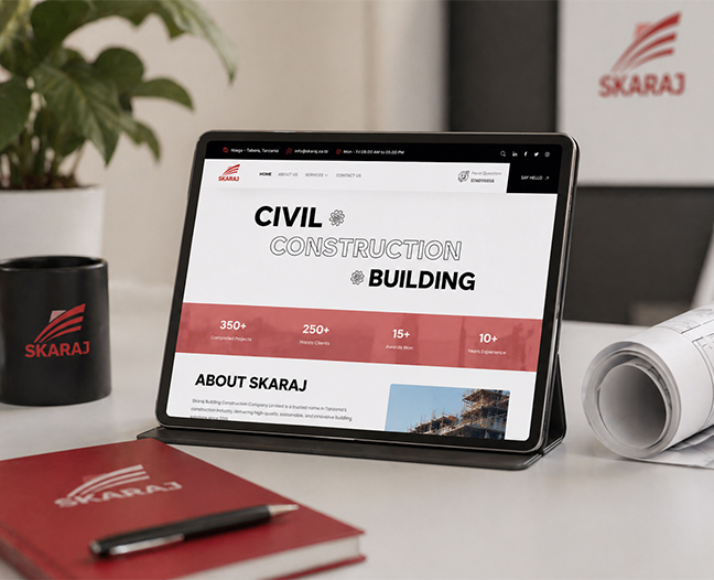 Skaraj construction website project by Bebrandg